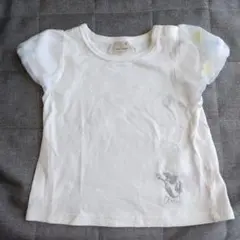 petit main フラワー袖 Tシャツ 　アリエル