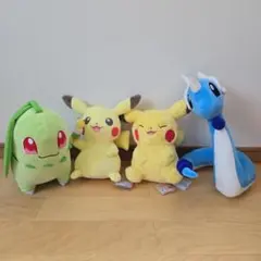 ポケモン ぬいぐるみ ピカチュウ チコリータ ハクリュー 4個セット