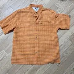 The North Face 半袖シャツ オレンジ チェック