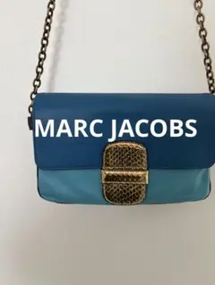 【美品】MARC JACOBS ショルダーバック　ブルー　青　マーク