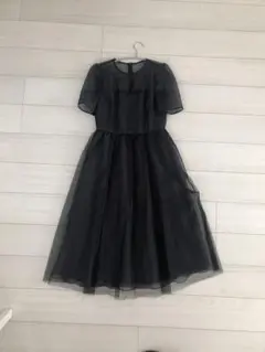 カエン kaene チュールオーガンジーワンピース 結婚式 フォーマルドレス