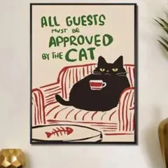 アート　ポスター　猫　インテリア　ミッドセンチュリー　モダン　アールデコ