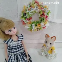 ハンドメイド布リース ぷちリース（HAPPYベジタブル）
