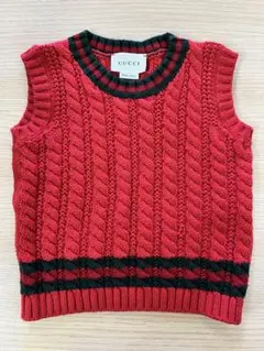 【極美品】グッチ ベビー服 ニット レッド 18/24m