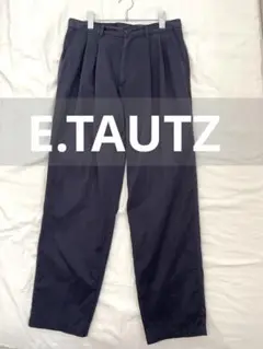 E.TAUTZ CORE PLEATED CHINO ネイビー チノパン　32