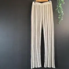 【F】ストライプ パンツ ベージュ