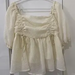 VIS 2way パフスリーブ & オフショル　トップス