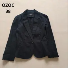 OZOC ネイビー　テーラードジャケット　コットン　リネン 38