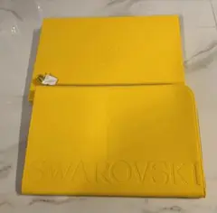 【新品未使用！】 スワロフスキー　ノートパソコンケー　イエロー　チャーム付き！