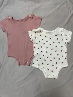 【未使用】プティマイン 半袖ロンパース2枚セット