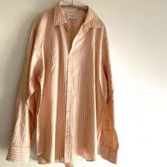 BANANA REPUBLIC XL 長袖シャツ オレンジストライプ