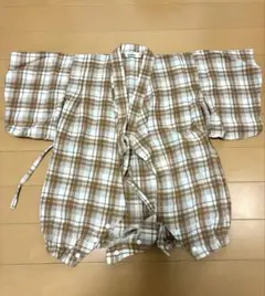 ペアマノン　ベビー　甚兵衛　和装　チェック　おしゃれ　おそろ　80 男女