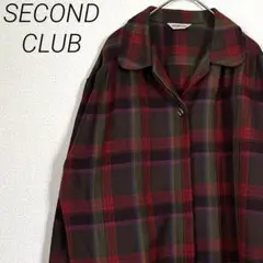 SECOND CLUB シャツ チェック柄 毛100% 大きめ ゆったり 日本製