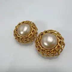 Chanel シャネル イヤリング パール ココマーク ビンテージ ゴールド