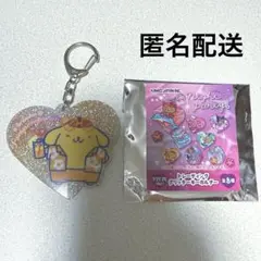 トレーディンググリッターキーホルダー　ナイトパーティ　サンリオ　ポムポムプリン