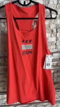 adidas USA タンクトップ L レッド