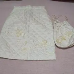 スカート　巾着バッグセット　ひざ丈　ハンドメイド　さえら好きな方　レディース　S