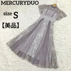 MERCURYDUO マーキュリーデュオ レースプリーツスイッチングドレス S