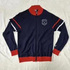 PUMA GOLF ジップアップセーター ネイビー/レッド