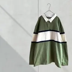 3738【Goodiellow&co】ポロシャツ　ラガーシャツ　オーバーサイズ