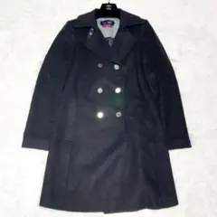 【未使用級】アルマーニジーンズ Pコート XL 黒 カシミア混 ウールカシミア