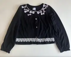 axes femme KIDSリボンカーディガン 黒 130