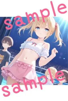 ☆580写真　ブロマイド　カード　2次元　アニメイラスト　美少女　水着　下着☆
