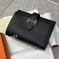 エルメス べアンコンビネ エプソン ブラック 新品 折り財布