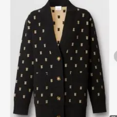 【現行品・美品】バーバリー カーディガン TB モノグラム ウール カシミヤ S 極美品 現行✨バーバリー カーディガン カシミヤ モノグラム TB