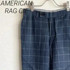 AMERICAN RAG CIE スラックス チェック柄 麻100％ シンプル
