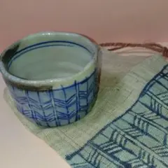 ぐい呑み　青葉　巾着