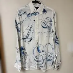 Ralph Lauren 海洋プリント 長袖シャツ S