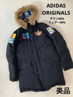 ADIDAS ORIGINALSアディダスバッジダウンジャケット ブラック レア