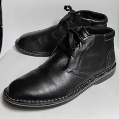 ロックポート チャッカブーツ レースアップ 　黒　レザー　シボ加工　27cm