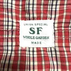 ササフラス ボタンダウンシャツ 赤 チェック柄