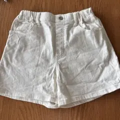 ユニクロ　デニムショートパンツ　白140