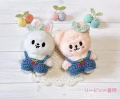 skzoo スキズ　10cm ぬいぐるみ服　サロペット　双葉　リボン　オーダー