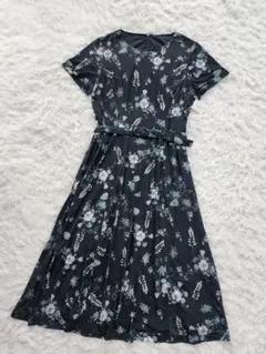 【新品】ハーモニカ　花柄　ベルト付き　ワンピース