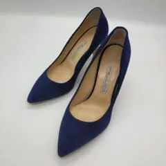 美品　ペリーコ　pellico パンプス　紺　23 ハイヒール　ポインテッドトゥ