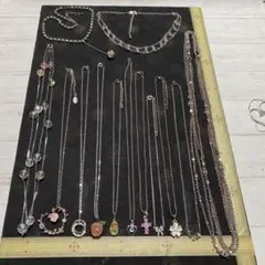 まとめ売りアクセサリーJ11☆ネックレス13点シルバーカラーオークション