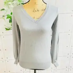 【DOUBLE STANDARD CLOTHING】Vネックニット グレー