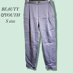 ビューティアンドユース パンツ パープル Sサイズ 細身 レーヨン ナイロン