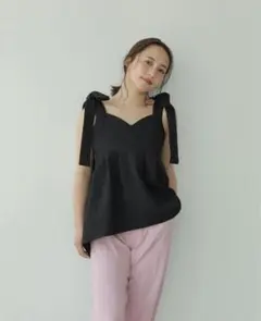SOUAIRE ソアール ジャガードリボンノースリーブ
