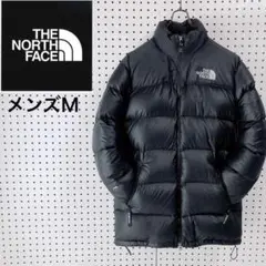 【USED】ノースフェイス☆ダウンジャケット黒ブラック ミドル丈メンズM