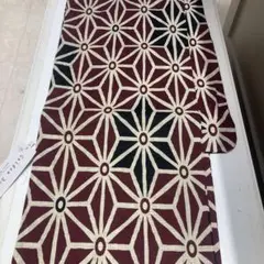 綿麻　幾何学模様 浴衣単品 赤黒