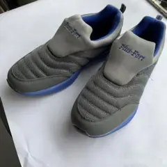 Has Foot スリッポンスニーカー グレー/ブルー　『左右サイズ違い』