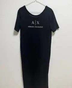 Armani Exchange 黒 半袖 ロングワンピース
