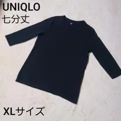 美品 ユニクロ コンパクトコットンクルーネックT サイズXL ブラック