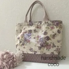 『no.207 ローズ柄andドット　handmade』