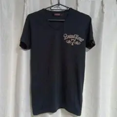 メンズプリントVネックTシャツ